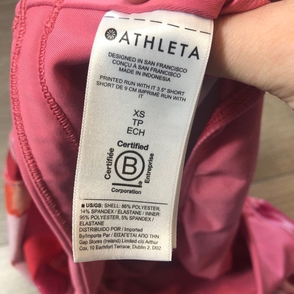 Athleta Pink Printed Run With It 3.5”  Athletic Running Shorts Womens Size XS - Picture 9 of 15